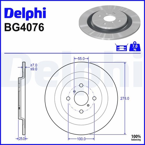 Brake disc delphi bg4076 for - brake,