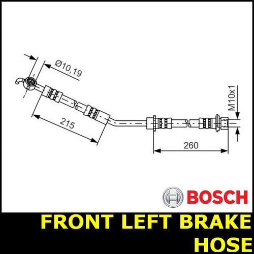 Brake hose front left fits - brake,