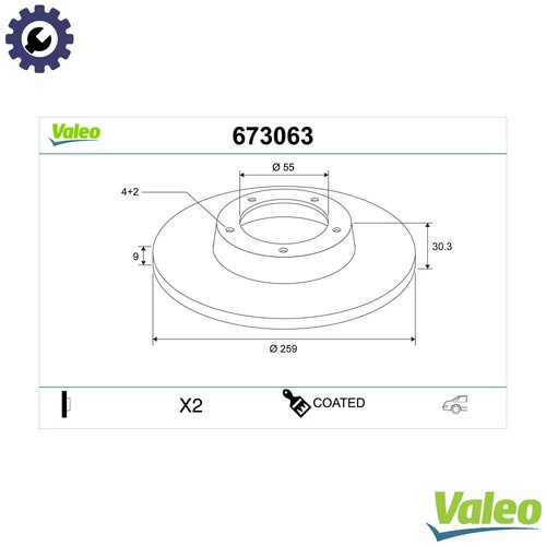 Brake disc 673063 for aston - 2x,