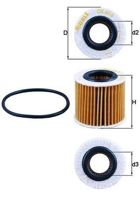 Mahle ox416d1 oil filter - ox416d1,