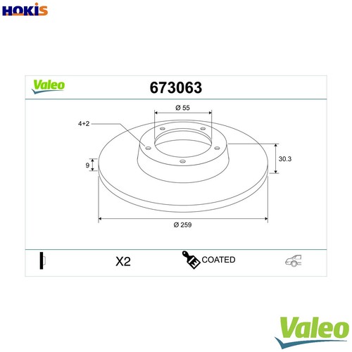 Brake disc 673063 for - 2x,