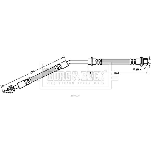 Brake hose front left bbh7728 - left,