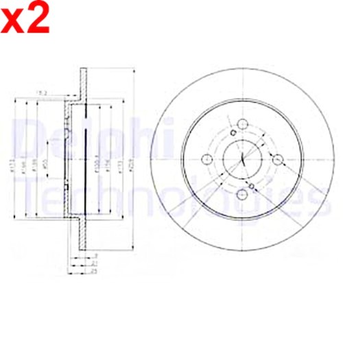Brake disc delphi fits - 2x,